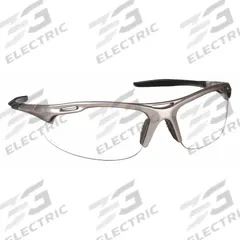 PYRAMEX Safety Glasses: Clear Lens, Half-Frame, Scratch-Resistant, Vented, Gray Frame (MPN SGM4510D). Key specifications — Brand: PYRAMEX; Frame Color: Gray; Lens Color: Clear.