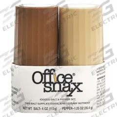 OFFICE SNAX Salt and Pepper Shakers: Pepper/Salt, 1.5 oz_4 oz Item Size, Shaker, 12 Pack Count (MPN OFX00057)