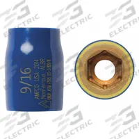 AMPCO Nonsparking Socket: SAE, 3/8 in Drive Size, 9/16 in Socket Size, 6-Point, Std, Plastisol (MPN ISS-3/8D9/16). Key specifications — attr1204292: Not Tether Capable; attr1204298: Plastisol; attr1204311: AMPCO.