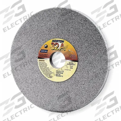 NORTON Straight Grinding Wheel: Type 1, 8" x 1/2" x 1 1/4", 32A60-HVBE - Grinding Wheels for Moderate-to-Heavy Grinding of Tool Steels