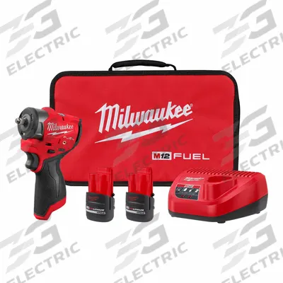 MILWAUKEE Impact Wrench Kit: 3/8 in Drive Size, 200 ft-lb Fastening Torque, Brushless - Milwaukee Cordless Impact Wrenches