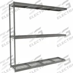 TENNSCO Boltless Shelving: Add-On, Heavy-Duty, 84 in x 18 in, 84 in Overall Ht, 3 Shelves, Steel (MPN ZLC7-8418A-3W). Key specifications — Finish: Powder Coated; Maximum Post Load Capacity: 13,000 lb with Beam Evenly Spaced at 24 in; Decking Material: Steel; Color: Gray; Beam Profile: Channel; Brand: TENNSCO; Side Panel: Closed (Starter); Open (Add-On).