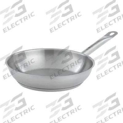 VOLLRATH Fry Pan: 8 in Top Dia, Stainless Steel, Silver, Stainless Steel, NSF Certified - Uncoated Frying Pans