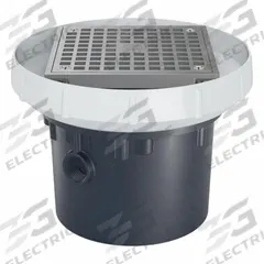 ZURN Floor Drain: 5 in Overall Dia, 5 in Grate Size, 4 in Nominal Pipe Size, Solvent Weld, PVC (MPN EZ-PV4-ST). Key specifications — Color: Bronze; Connection Type: Solvent Weld; Brand: ZURN.
