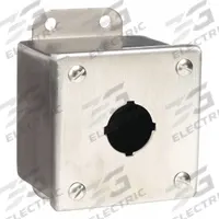 EATON Push Button Enclosure: 30mm, 1 Holes, 304 Stainless Steel, NEMA 12/4/4X (MPN 10250TN33). Key specifications — attr211299: EATON; attr1043605: Washdown-Corrosion-Resistant.