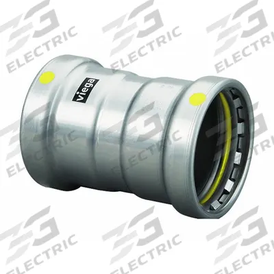 VIEGA MEGAPRESS Crimp Coupling Fitting: 4 in Pipe x 4 in Pipe Size, Press-fit x Press-fit - Gas Steel Press Pipe Fittings