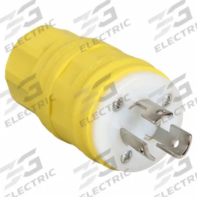 HUBBELL Straight Blade Plug: 5-20P, 125V AC, 20 A, 2 Pole, 3 Blade, Yellow (MPN HBL53CM66C) - General Purpose Plugs