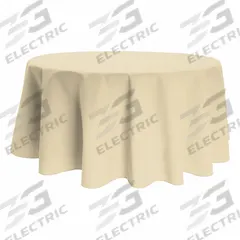 R&R TEXTILE Tablecloth: Round, Ivory, Polyester, 71 in Dia (MPN AT-Signature-71R-9245-Ivory). Key specifications — Material: Polyester; Brand: R&R TEXTILE.