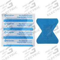 FIRST AID ONLY Adhesive Bandage: Fingertip Bandages, 1 3/8 in Wd, 2 in Lg, Metal Detectable, Fabric (MPN 1-697). Key specifications — Product Type: Fingertip Bandages; Unitized: Unitized; Water Resistance: Not Water Resistant; Brand: FIRST AID ONLY; Latex Content: Latex Free; Metal Detectable: Metal Detectable; Package Type: Box; Manufacturer Part Number: 1-697.