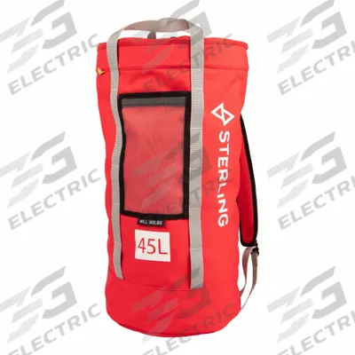 STERLING ROPE Rope Bag: Red, Rope Tie-Off, 23 1/2 in Overall Ht - Rope Bags