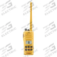 ICOM Handheld Two Way Radios: VHF, Analog, 2 W, 7 Channels, Numeric, IPX7, Yellow, GM1600, 8 hr (MPN GM1600DU 71 USA). Key specifications — Radio Application: Marine; Product Type: Handheld Two Way Radios; Features: GMDSS Radio; Bluetooth: No; IP Rating: IPX7; Manufacturer Part Number: GM1600DU 71 USA; Brand: ICOM; Standards: TIA/EIA-603.