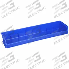 AKRO-MILS Hang and Stack Bin: 33 in x 8 5/8 in x 6 in, Blue, Label Holder Included, Stacking Capable (MPN 30320BLUE). Key specifications — Electrostatic Discharge: Not Electrostatic Discharge Conductive; Brand: AKRO-MILS; % Recycled Content: 0%.