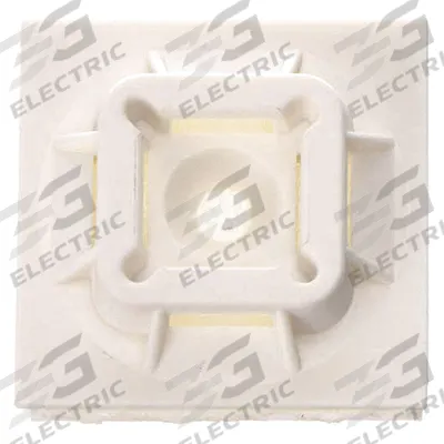 PANDUIT Cable Tie Mounting Base: 0.25 in Slot Wd, 0.06 in Slot Ht, White, 1 in Wd - Adhesive Mount Cable Tie Bases