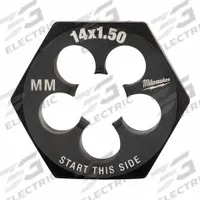 MILWAUKEE Hex Threading Die: M14x1.5 Metric, 1 7/16 in Hex Wd, Black Oxide Carbon Steel (MPN 49-57-5366)