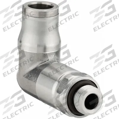 LEGRIS Push-Fit Elbow Fitting: 1/8 mm Pipe x 8 mm OD Size, BSPP x Push-to-Connect - Stainless Steel Tube Fittings