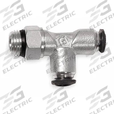 AIGNEP USA Push-Fit Tee Fitting: 5 mm OD x 1/8 in Pipe x 5 mm OD Size, Nickel, Silver - Nickel-Plated Brass Tube Fittings
