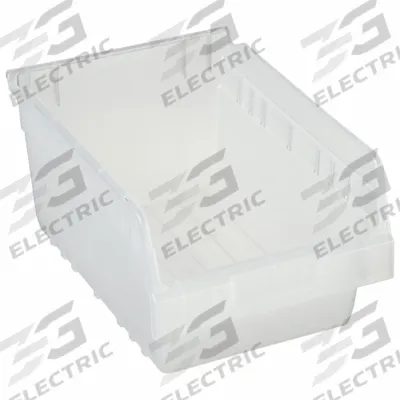 AKRO-MILS Shelf Bin: 11 5/8 in Overall Lg, 8 3/8 in x 6 in, Clear, Nesting Capable - Clearview Plastic Shelf Bins