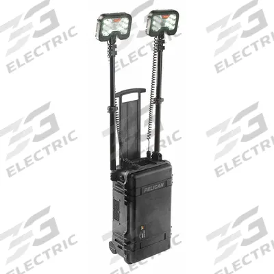 PELICAN Temporary Job Site Light: LED, 12,000 lm Max Brightness, 1 No. of Brightness Levels - Wheeled-Cart Remote Area Lights