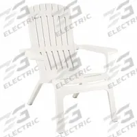 GROSFILLEX Adirondack Chair: White, White, Glossy, 16 in Seat Ht, 36 in Seat Wd, 20 in Seat Dp (MPN US444004). Key specifications — Finish: Glossy; Frame Color: White; Frame Material: Mineral Polymer; Seat Color: White; Seat Material: Mineral Polymer.