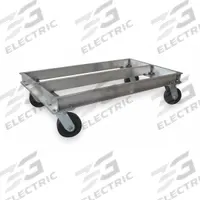 APPROVED VENDOR General Purpose Dolly: 2,000 lb, Silver, 42 in L x 24 in W x 9 in H Deck, (4) Swivel (MPN 2TUN9). Key specifications — Brand: APPROVED VENDOR; Color: Silver; Caster/Wheel Configuration: (4) Swivel; Lip Type: Flush; With Tow Eye: No.