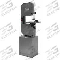 JET Band Saw: 13 1/2 in Throat Dp - Vertical, Metal: 90 to 340 SFPM/Wood: 2,600 SFPM, 10.0/5.0 A (MPN 414502). Key specifications — attr325086: JET; attr313109: 0° to 45° Right; attr313108: Metal: 90 to 340 SFPM; attr313111: 1; attr313110: 10.0/5.0 A.