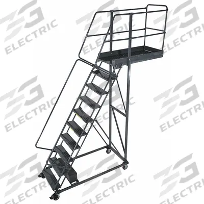 BALLYMORE Rolling Cantilever Ladder: 8.3 ft Platform Ht, Unassembled, Locking Casters - Unsupported Cantilever Ladders