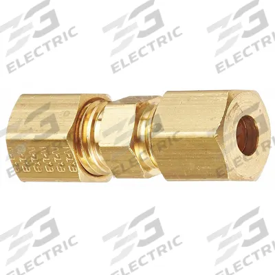 WEATHERHEAD Compression Fitting Union: 3/8 in OD x 3/8 in OD Fitting Size - Standard Sleeve Brass Compression Fittings