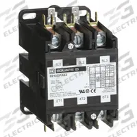 SQUARE D Definite Purpose Magnetic Contactor: 3 Poles, 208-240V AC, 60 A, Non-Reversing (MPN 8910DPA63V09). Key specifications — Brand: SQUARE D; Coil Voltage: 220/208-240V AC; Contactor Style: HVACR Definite Purpose Contactor; Terminal Connection Type: Quick-Disconnect Terminals; Maximum Voltage Rating: 600V AC; Series: 8910 Series Type DPA; Phase: Three; Main Pole Contact Form: 3NO.