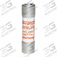 MERSEN Fuse: GFN Series, Midget, Time-Delay, 1.25 A, 250 V AC, 13/32 in x 1 1/2 in, Indicating (MPN GFN1-1/4). Key specifications — Series: GFN; Brand: MERSEN.