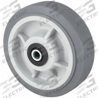 APPROVED VENDOR Caster Wheel: 8 in Wheel Dia., 2 in Wheel Wd, Rubber, 600 lb Load Rating - Nonmarking Rubber Tread on Plastic Core Wheels