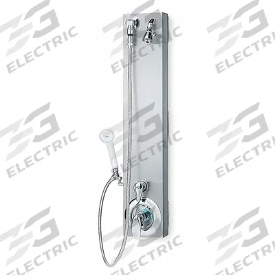 BRADLEY Shower Faucet Panel: S23, 37 5/8 in Overall Ht, 6 3/4 in Overall Wd - Shower Faucet Panels with Fixed & Handheld Showerheads