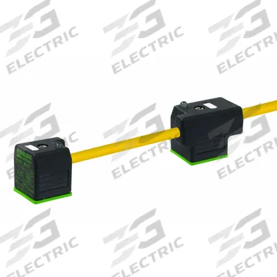 MURRELEKTRONIK Cordset: (2) DIN Form A Female Right Angle x Bare Wire, 10 m Cable Lg, PUR - Double-Valve DIN Form A Solenoid Connector Cordsets