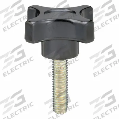 DAVIES Hand Knob: 4 Point, Thermoset, 3/8"-16 Thread - 4-Arm Knobs with Threaded Stud