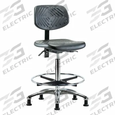 APPROVED VENDOR Ergonomic Chair: Polyurethane, Armless, Ht Range 24 1/2 in to 34 3/4 in - Polyurethane Lab Chairs