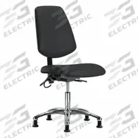 ESD Chair: Vinyl, Armless, Ht Range 19 in to 24 in, 18 1/2 in Seat Wd, 17 in Seat Dp, 0 Casters (MPN BR-ESD-VDHCH-MB-CR-T0-A0-EG-ESDBLK). Key specifications — Foot Support: No; Back Tilt Backward: 13.5°; Back Tilt Forward: 10.5°; Base Material: Aluminum; Brand: APPROVED VENDOR; Product Type: ESD Chair; ESD-Safe: ESD-Safe.