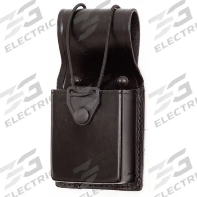 GOULD & GOODRICH, INC. Radio Pouch: Black, Leather, Basket Weave, 35 1/2 in x 2 3/4 in - Duty Equipment Pouches