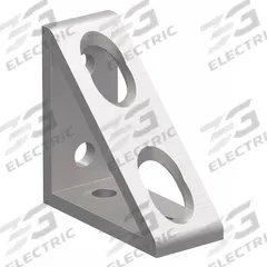 Inside Corner Bracket: Tall Gusseted Inside-Corner Bracket, 25 Series, 50 mm x 22 mm x 50 mm, Silver (MPN 25-4136). Key specifications — Material: Aluminum; Brand: 80/20; Finish: Anodized.