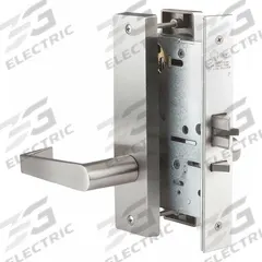 PDQ Door Lockset: Storeroom Lever Locksets, Stainless Steel, ADA Compliant, LFIC (MPN MR115PJEJ630RHCLDSCC). Key specifications — Ligature Resistance: Not Ligature-Resistant; Brand: PDQ; Lockset Function ANSI Code: F07; Visual Indicator Message: No Message; Lockset Style: Philadelphia; ADA Compliant: Yes; Finish: Satin Stainless Steel : Stainless Steel.