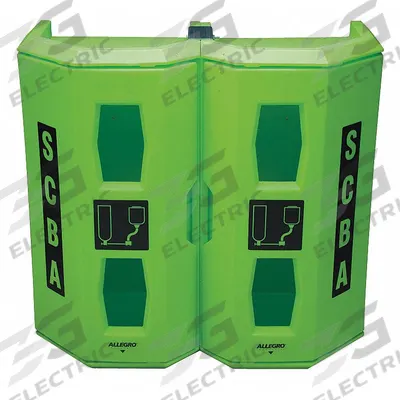 ALLEGRO Dual SCBA Storage Cabinet: Case, Polyethylene, Green
