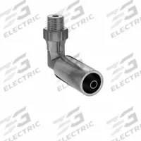 KURT Hydraulic Crimp Fitting: Carbon Steel, 90° Elbow, -4 For Hose Dash Size, Male x Male (MPN MPX90-04-04). Key specifications — Fitting Gender: Male x Male; Fitting Connection Type: NPT x Hose End; Thread Size: 1/4"-18; For Hose Dash Size: -4; Brand: KURT.