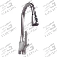 EZ-FLO Gooseneck Pull Out Kitchen Faucet: Metal, Single-Post, Deck, 1 Mounting Holes, Brushed Nickel (MPN 10389). Key specifications — Brand: EZ-FLO.