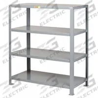 LITTLE GIANT Metal Shelving: Heavy-Duty, Standalone, 60 in x 36 in, 72 in Overall Ht, 4 Shelves (MPN 4SH-3660-72). Key specifications — Brand: LITTLE GIANT; Finish: Powder Coated; Color: Gray.