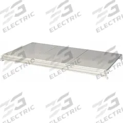 HALLOWELL Bulk Rack Shelf: 96 in x 24 in x 3 1/8 in, 14 ga Beams, Steel, 3,000 lb Load Capacity (MPN HBRL9624S-PL). Key specifications — Decking Material: Steel; Frame Finish: Powder Coated; Frame Material: Steel; Color: Light Gray; Includes: Cross Bars; Brand: HALLOWELL.