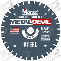 MORSE Circular Saw Blade: 5 3/8 in Blade Dia., 32 Teeth, 0.06 in Cut Wd, 5/8 in Arbor Size, Carbide (MPN 102506-WWG). Key specifications — attr1116119: MORSE; attr1145631: Steel.