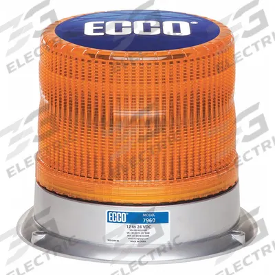 ECCO Beacon Light: Flashing Beacon, Amber, 5 11/16 in Overall Ht, LED - Vehicle Flashing Beacons