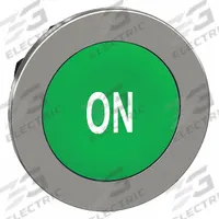 SCHNEIDER ELECTRIC Push Button Head: 30 mm Panel Size, Non-Illuminated, Metallic, On, Green (MPN ZB4FA341). Key specifications — Manufacturer Part Number: ZB4FA341; Compatible Operator Illumination: Non-Illuminated; Compatible with Series: XB4; Head Attachment Type: Screw-On; Head Material: Metal; Brand: SCHNEIDER; Legend: On.