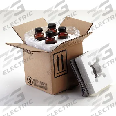 BERLIN Hazardous Material Shipping Kit: 7 in x 6 7/8 in x 7 in, ( 4 ) : 4 oz Bottle - Jug Shipping Kits