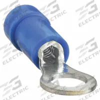 PANDUIT Ring Terminal: Blue, Vinyl Insulation, #10 Stud Size, 16 AWG to 14 AWG Wire Sizes, 600 V (MPN PV14-10R-M). Key specifications — attr1308027: PANDUIT.