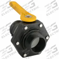 BANJO Manual Two-Way Ball Valve: 3 in, Polypropylene, Straight, MNPT x Male Camlock, Two-Piece (MPN VSFMT300FP). Key specifications — Brand: BANJO; Handle: Lever.