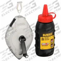 DEWALT Chalk Line Reel: 3:1, 100 ft Line Lg, Silver, 4 oz Fill Wt, Turn Cap Door, Red (MPN DWHT47255L). Key specifications — attr1270037: 3:1; attr1270064: DEWALT; attr1270076: Aluminum.